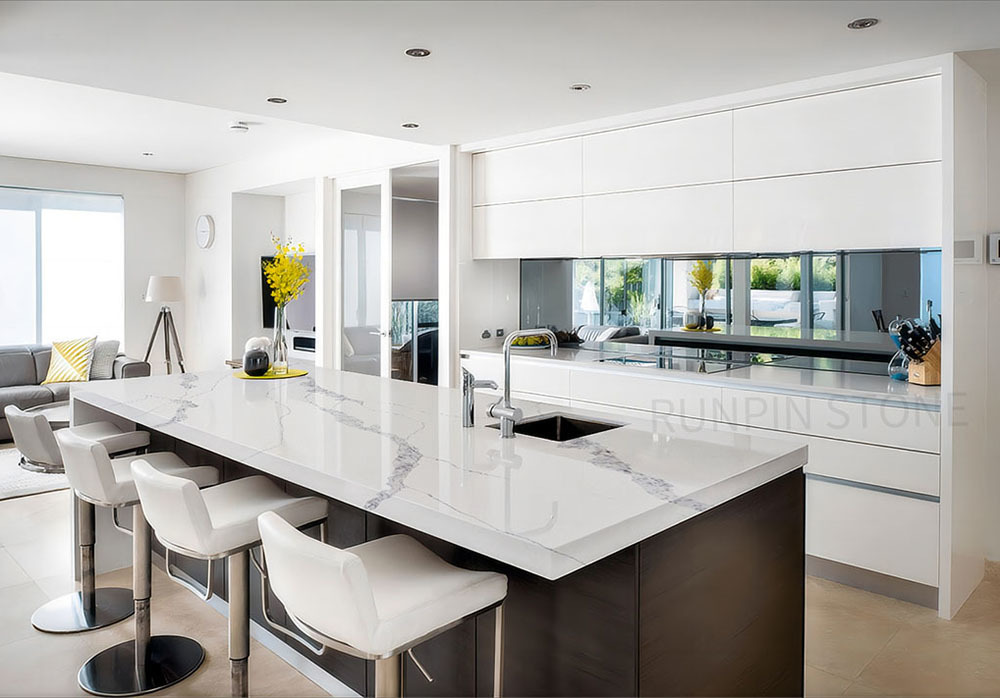 Processing and manufacturing technology of round low arc quartz stone countertop in the kitchen