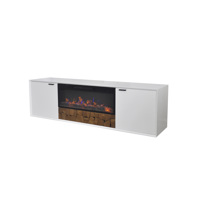 White TV Stand with Fireplace, YSL-EFP-304