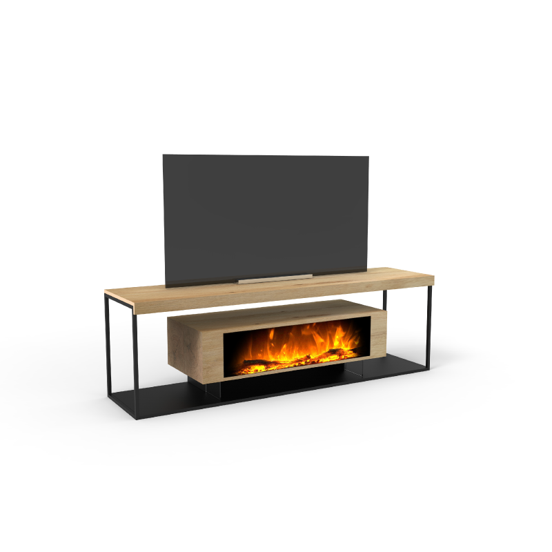 Natural Wood Color Electric Fireplace TV Stand, YSL-EFP-331