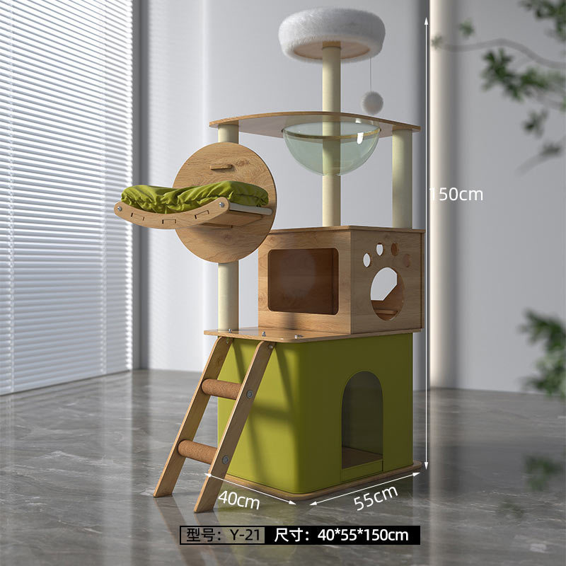 Wholesale Modern Wooden Cat Tree Tower With Multi-Layer Platform,Y-21