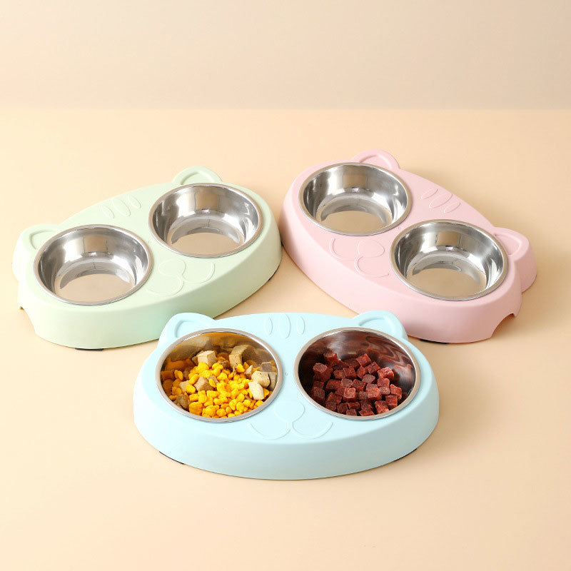 Removable Double Metal Pet Bowl, YSL240409-14