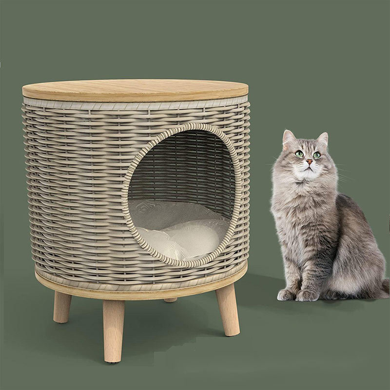 Warm Semi-Enclosed Rattan Kennel, YSL240334