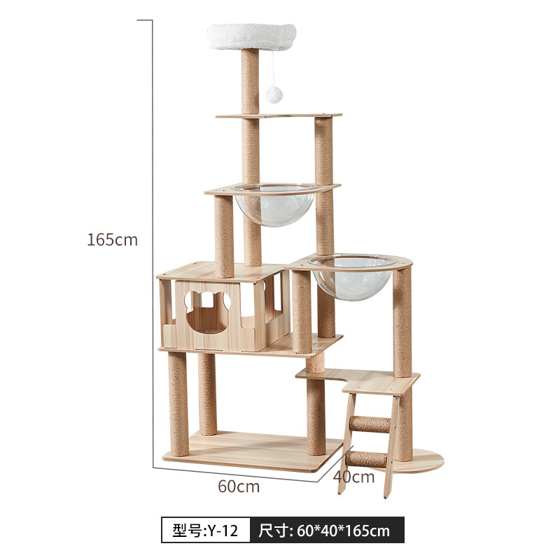 Natural Color Sisal Rope Scratcher Large Cat Tree,Y-12