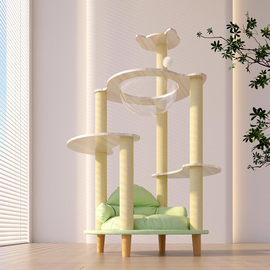 Wholesale Modern Wooden Durable Cat Tree With Bed,Y-23
