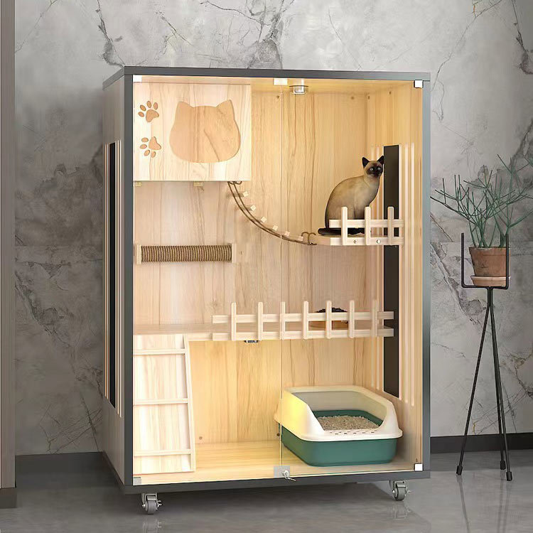 Multi Lyer Solid Wood Cat House, A-4