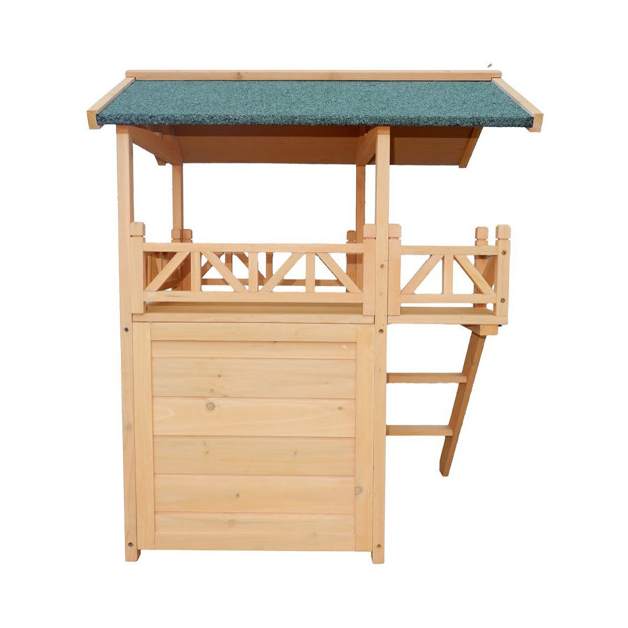 Outdoor Wooden Dog Kennel With Balcony, YSL24071