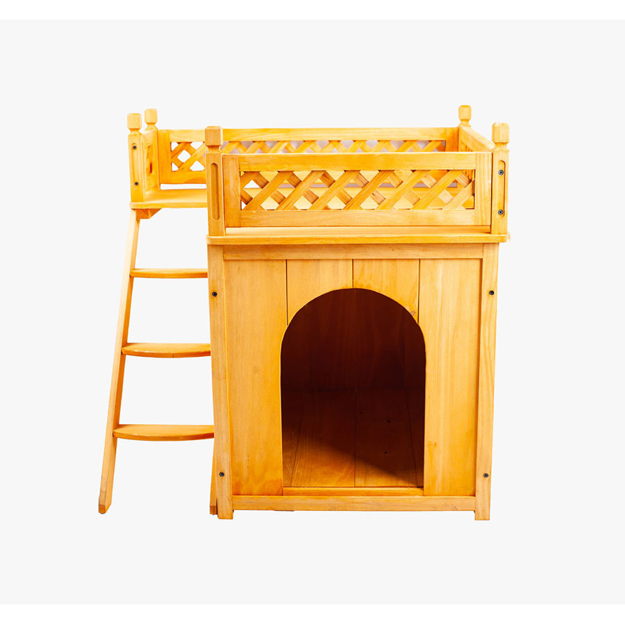 Outdoor Flat roof and ladder Wooden Dog House, YSL24077