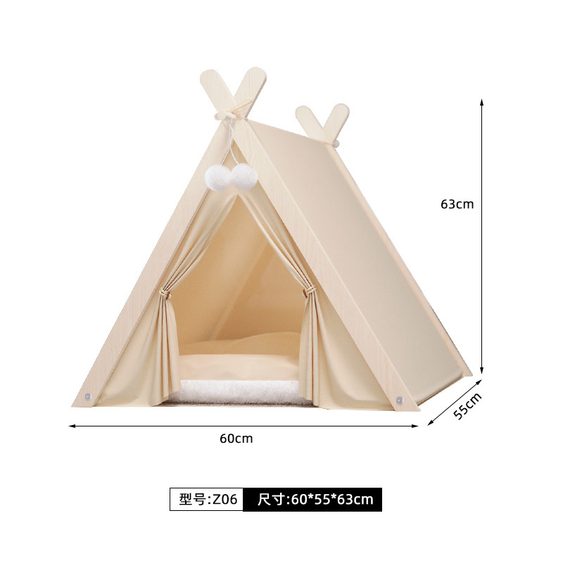 Remorable Cotton Canvas Pet Bed Teepee, Z06