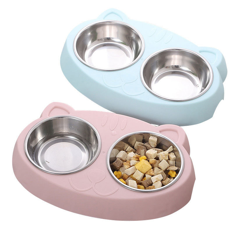 Removable Double Metal Pet Bowl, YSL240409-14