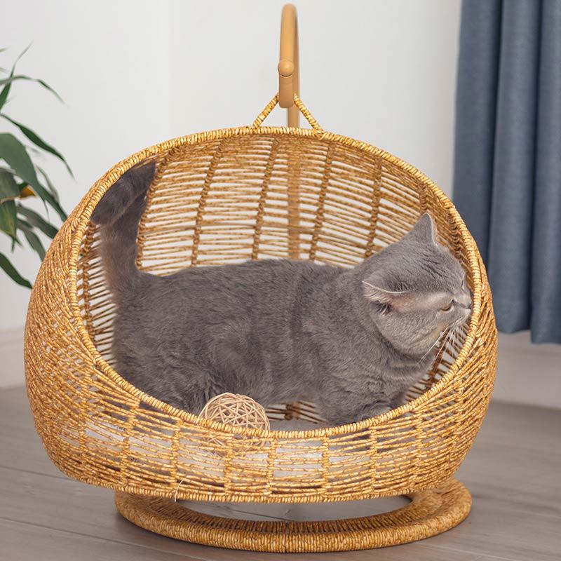 Rattan Hanging Cat Bed