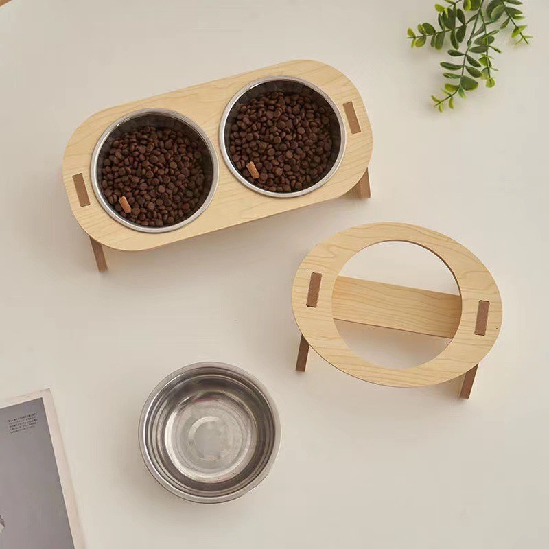 Pet Stainless Steel Double Food and Water Bowls,YSL240409-6
