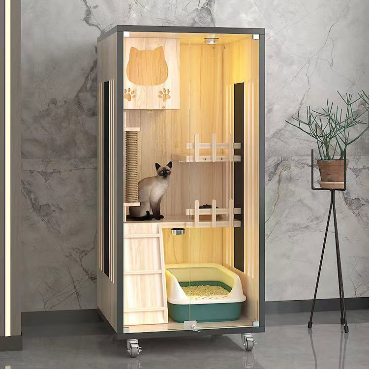 Solid Wood Cat Cabinet Villa,A-2