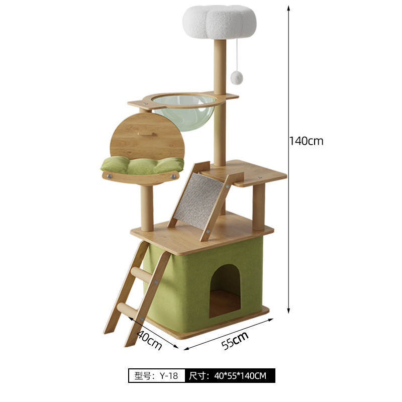 Large Customize Wood Scratcher Indoor Cat House Cat Tree, Y-18