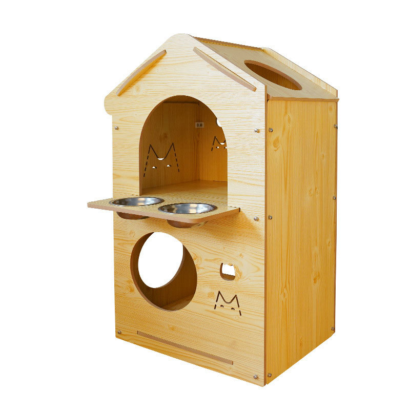 Factory Supply Wood Pet Cages With Bowl,C018