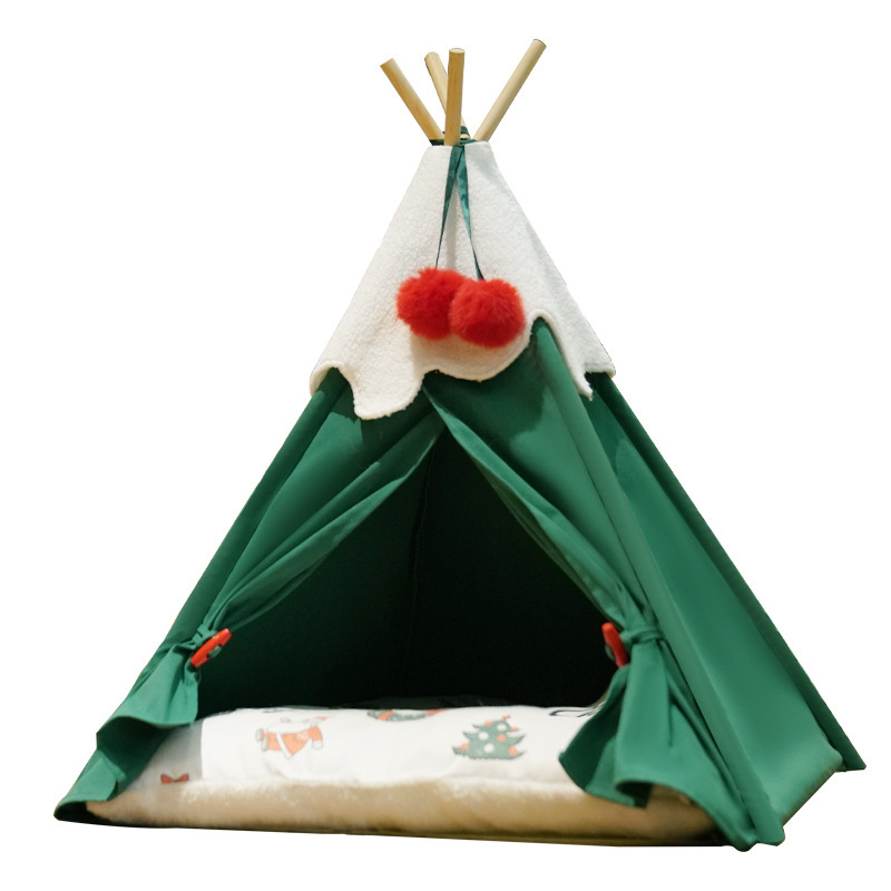 Christmas Semi-enclosed pet Tent,C017