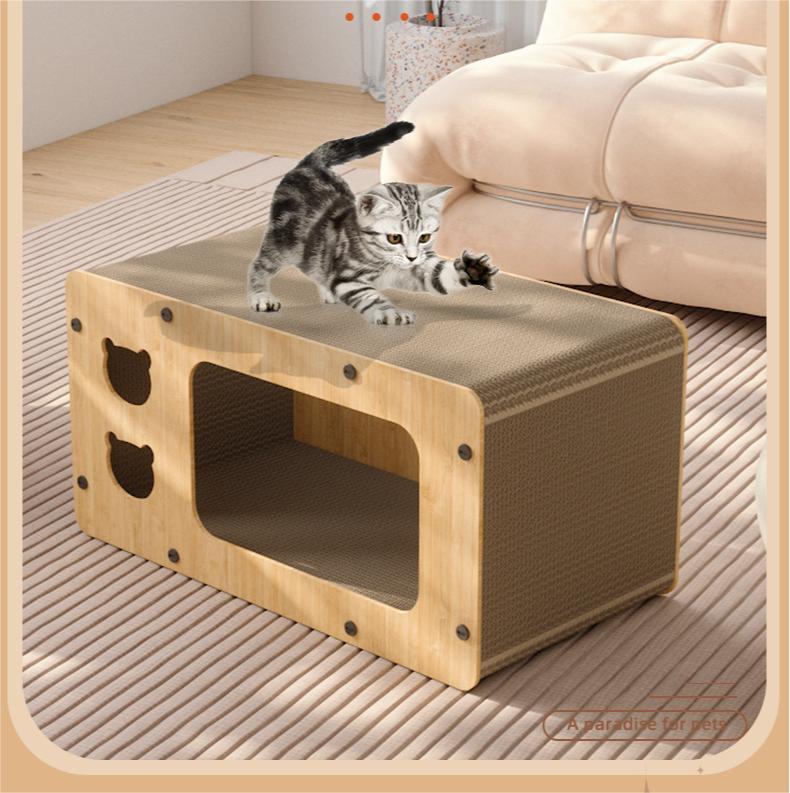 Rectangular rotation cat house