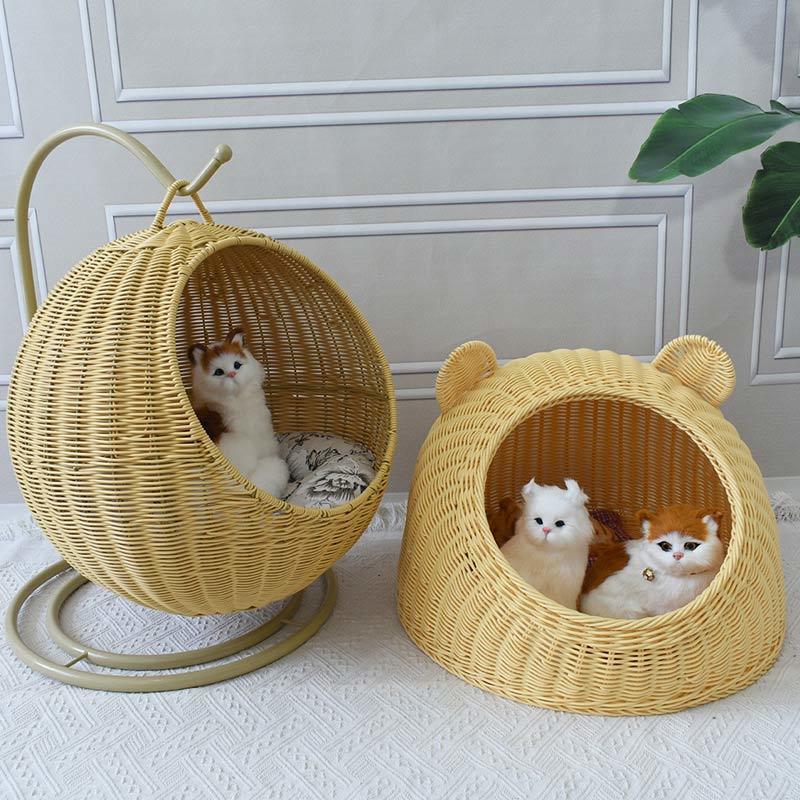 Transform Your Pet’s Comfort with a Stylish Swing Hammock Rattan Pet House