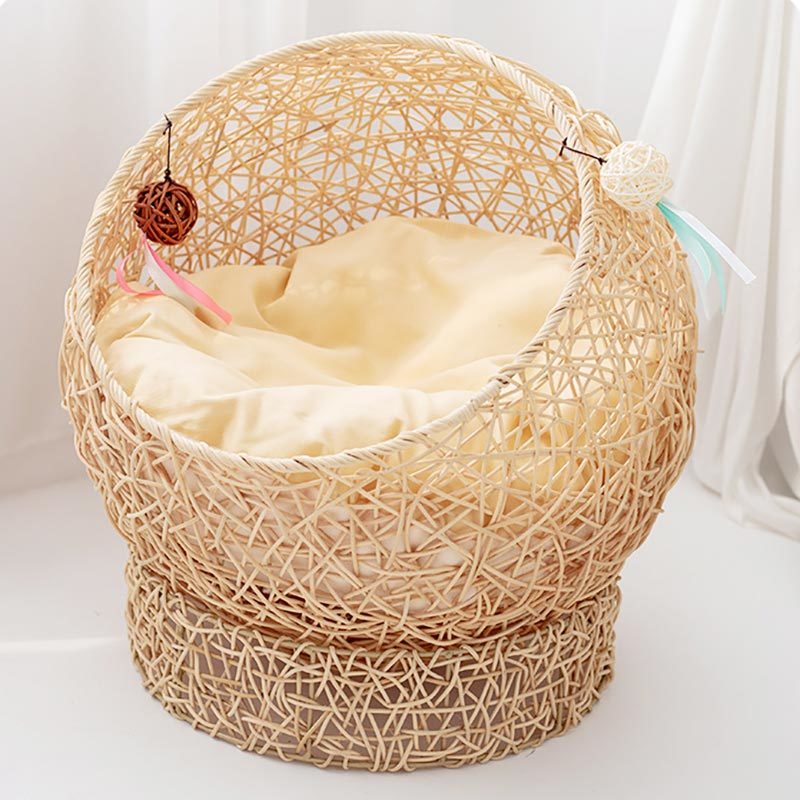 Rattan Pet House With Legs, YSL240330