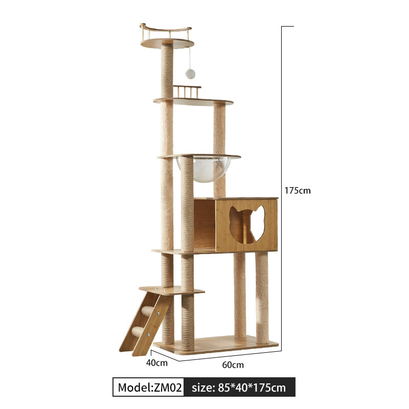 Modern Scratcher Climbing Cat Tree Tower With Condo, ZM02