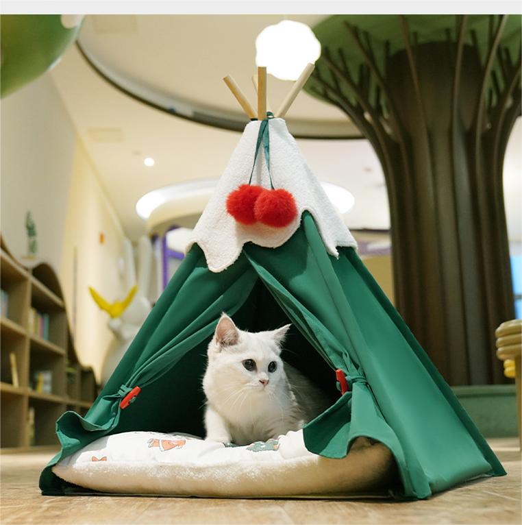 Christmas Semi-enclosed pet Tent,C017