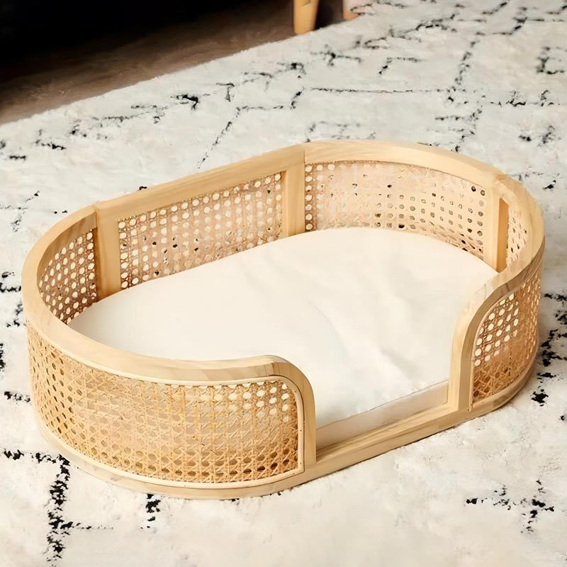 Natural Rattan Handwoven Wholesale Pet Bed OEM, YSL240333