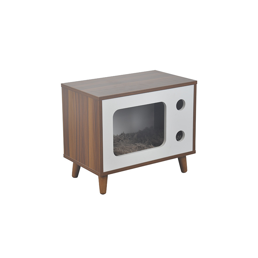 TV Shaped Wooden Cat House, YSL240410-5