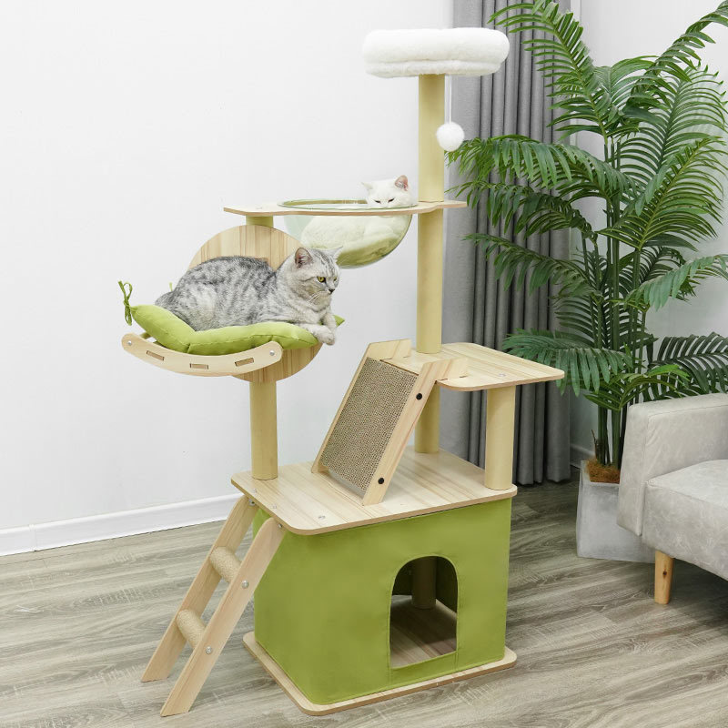Large Customize Wood Scratcher Indoor Cat House Cat Tree, Y-18