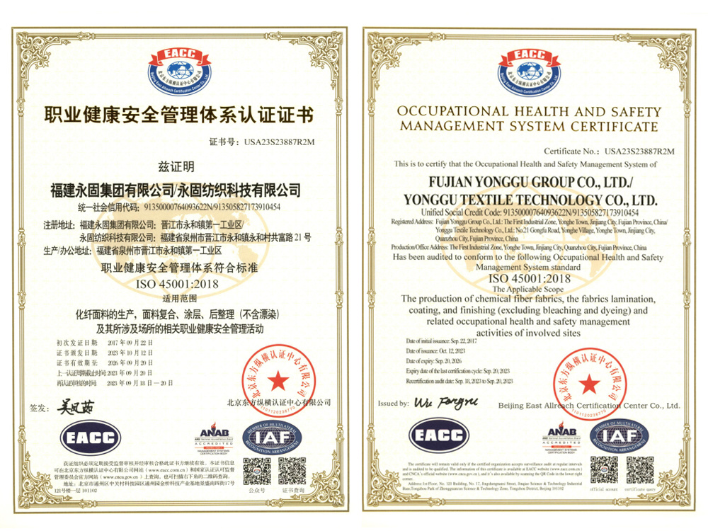 Occupational health and safety management system certification