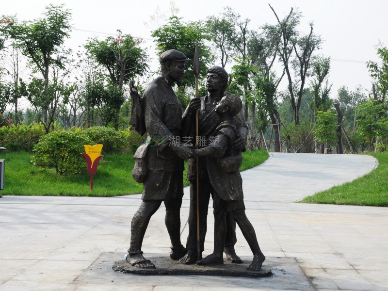山東臨沂魯南動(dòng)植物園雕塑"從軍"-鑄銅雕塑