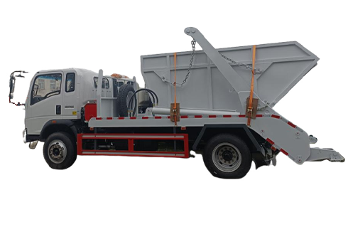 HOWO 4×2 Swing Arm Garbage Truck 4CBM with Hanging Chain and Hydraulic Lifting Waste Removal Truck