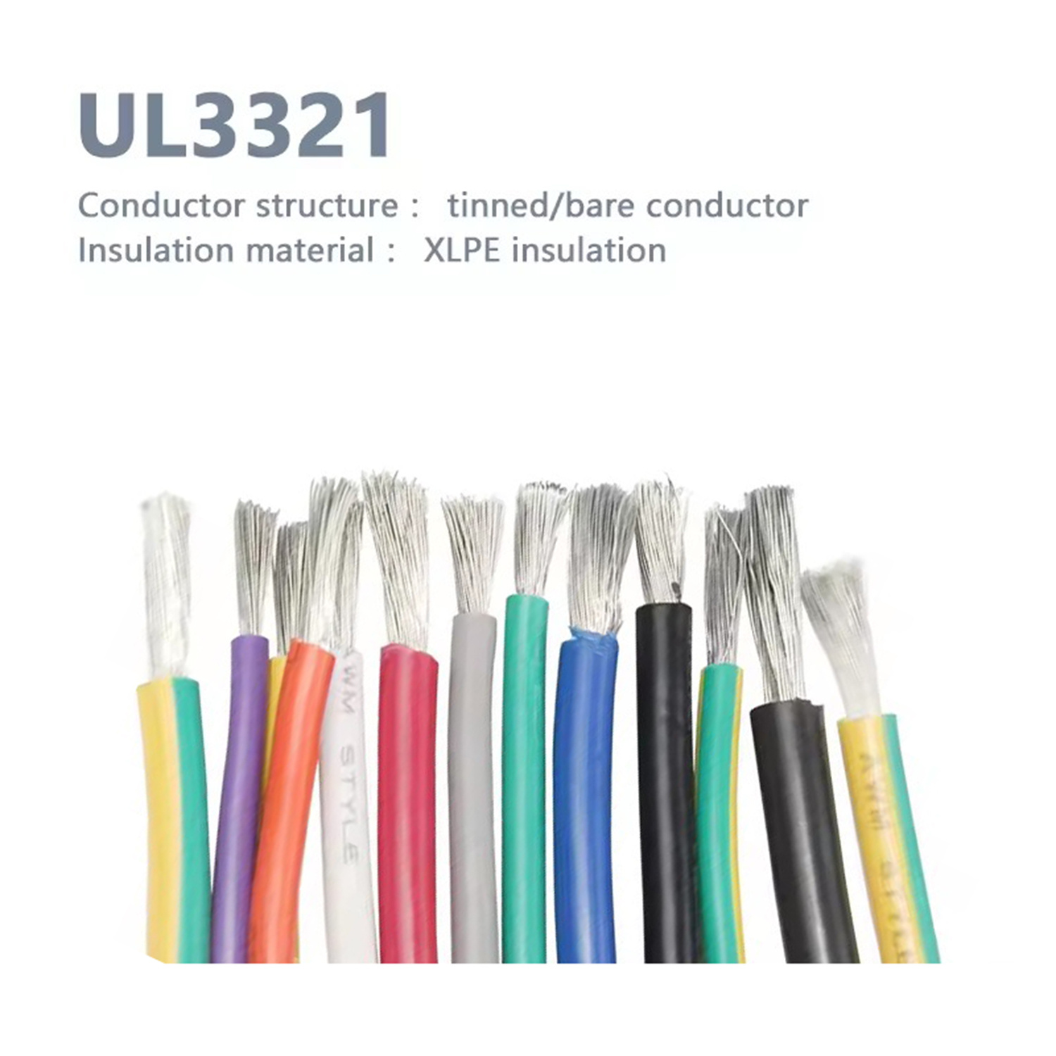 3321 wrie-Tinned durable Safety certified cables from various countries