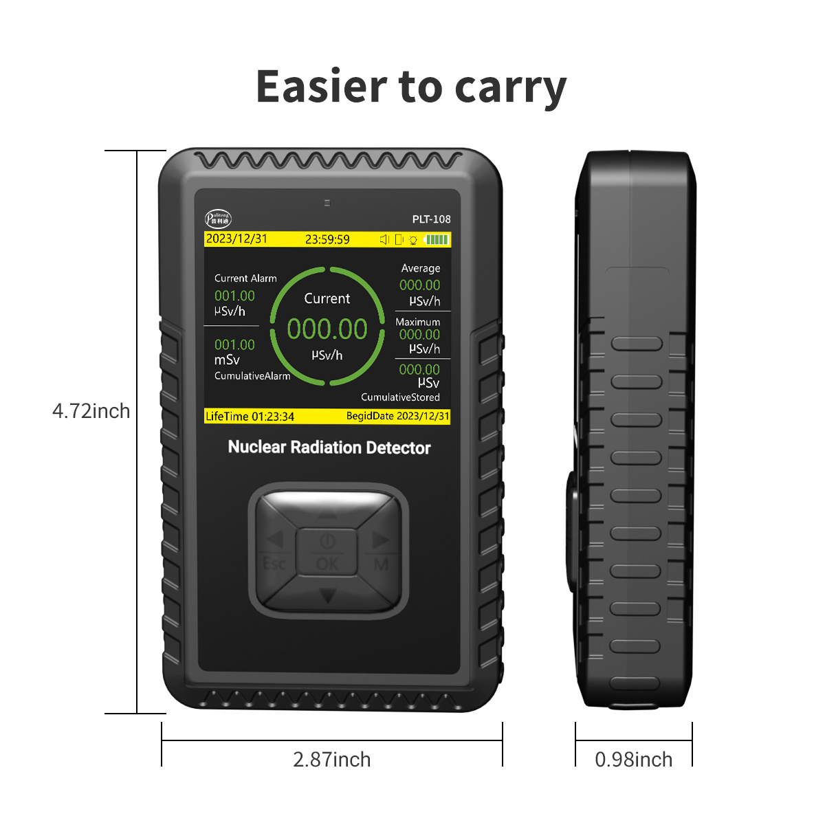 Portable Geiger Counter Nuclear Radiation Detector