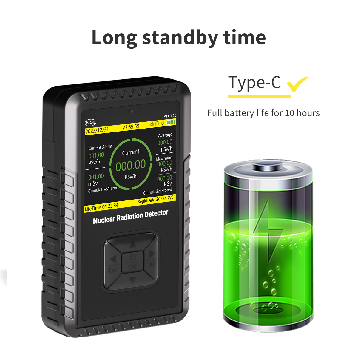 Portable Geiger Counter Nuclear Radiation Detector