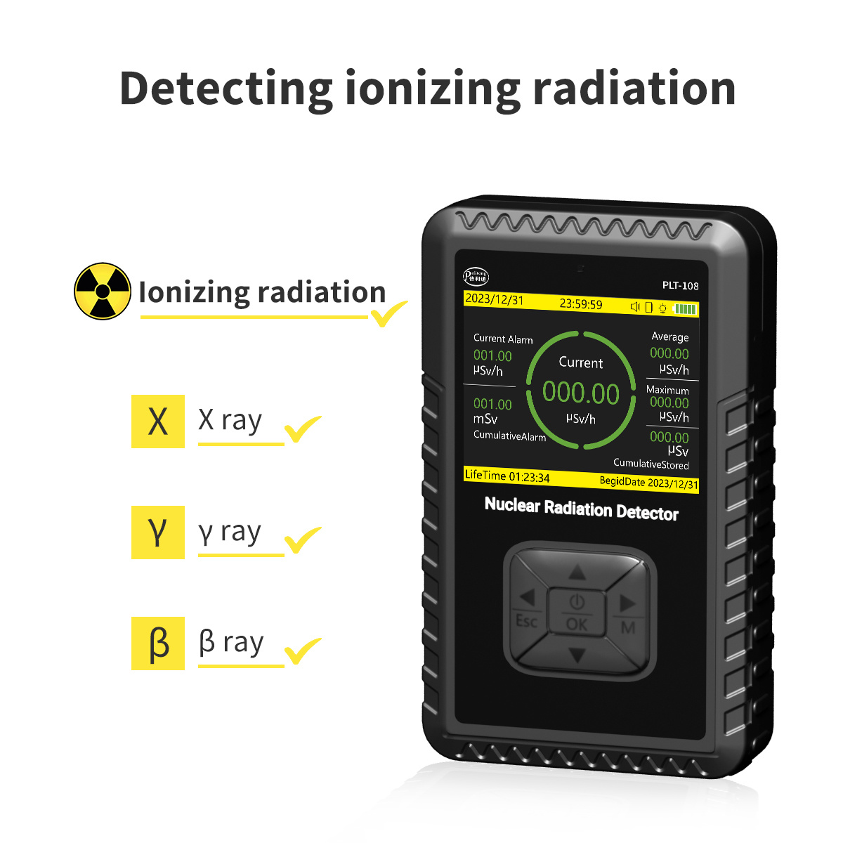 Portable Geiger Counter Nuclear Radiation Detector