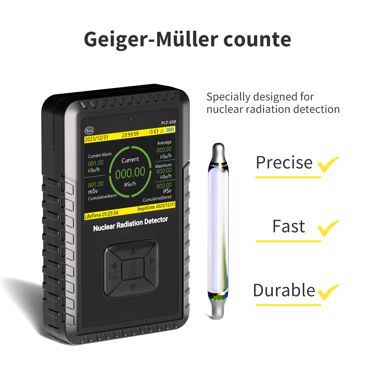 Portable Geiger Counter Nuclear Radiation Detector