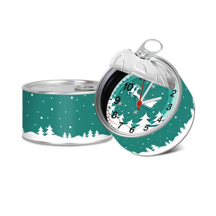 Christmas tin clock