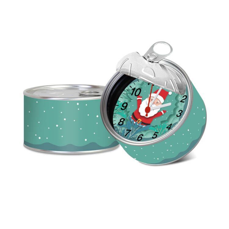 Christmas tin clock