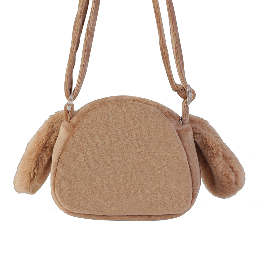 Plush dog shoulder bag