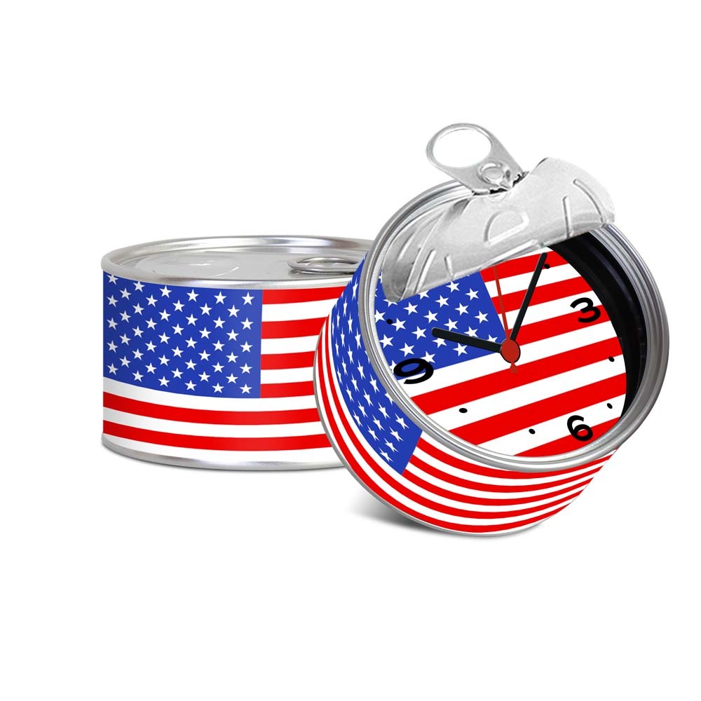 American flag can clock American flag can clock