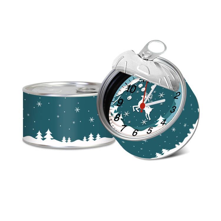 Christmas tin clock