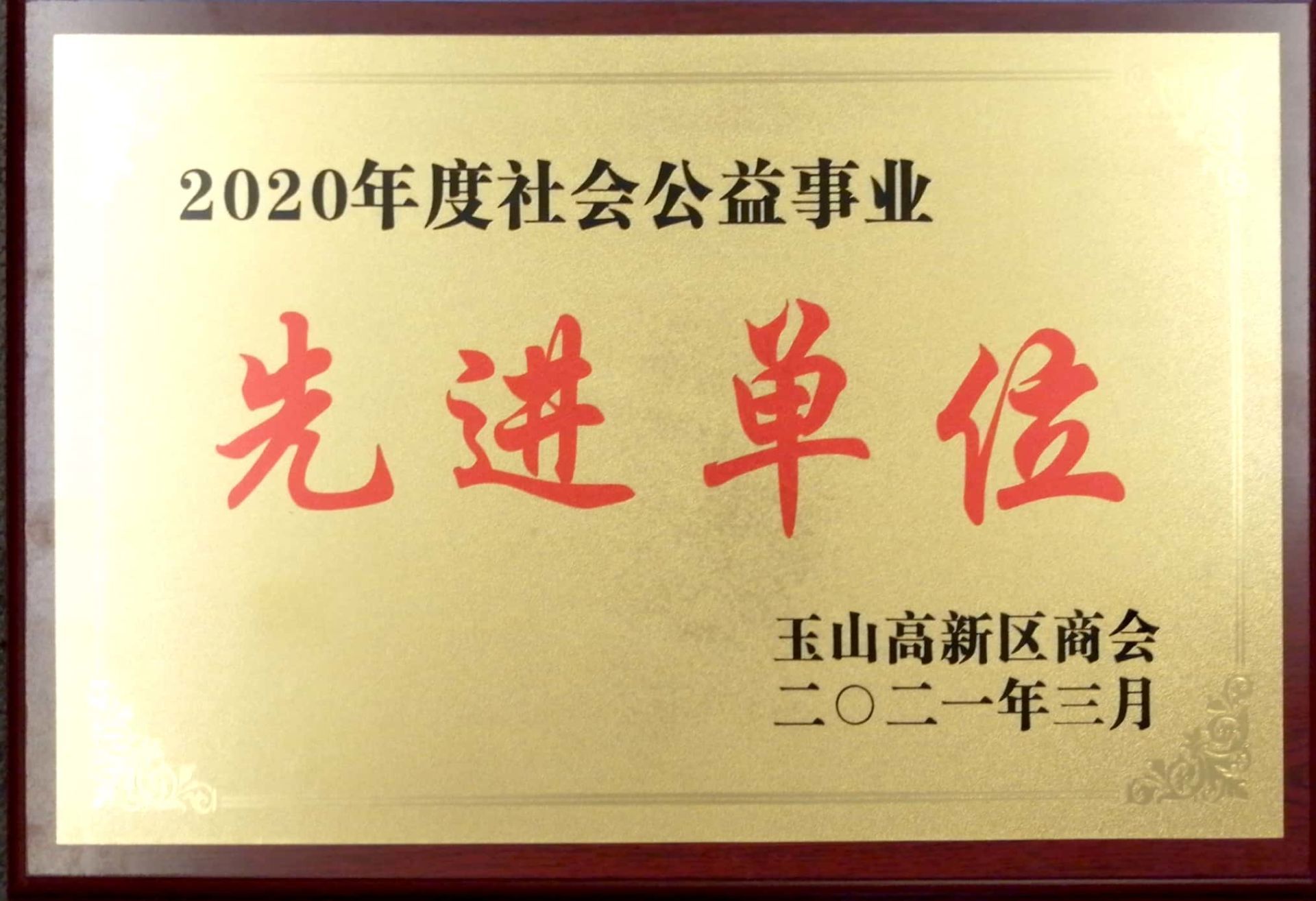 2020年度社會(huì)公益事業(yè)先進(jìn)單位