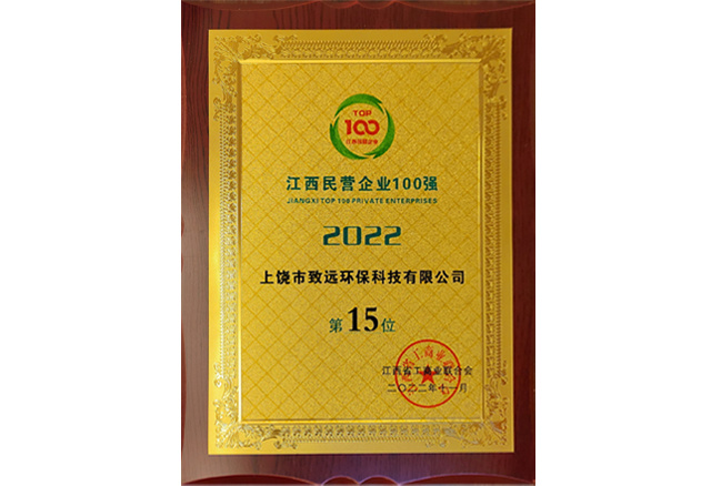 2022年度江西民營企業(yè)100強第15位
