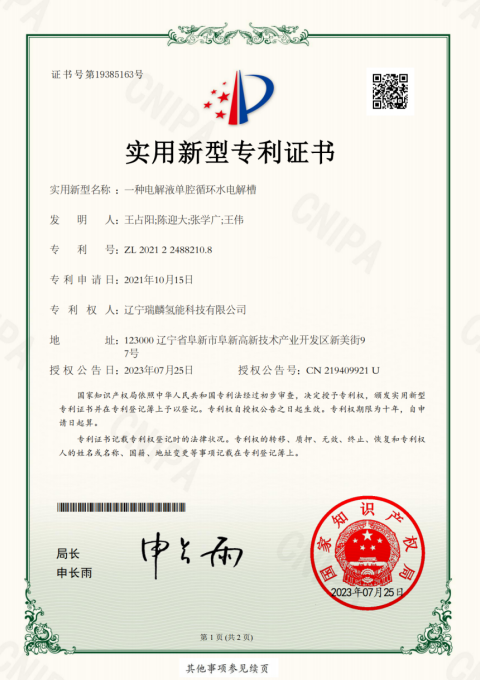 一种电解液单腔循环水电解槽