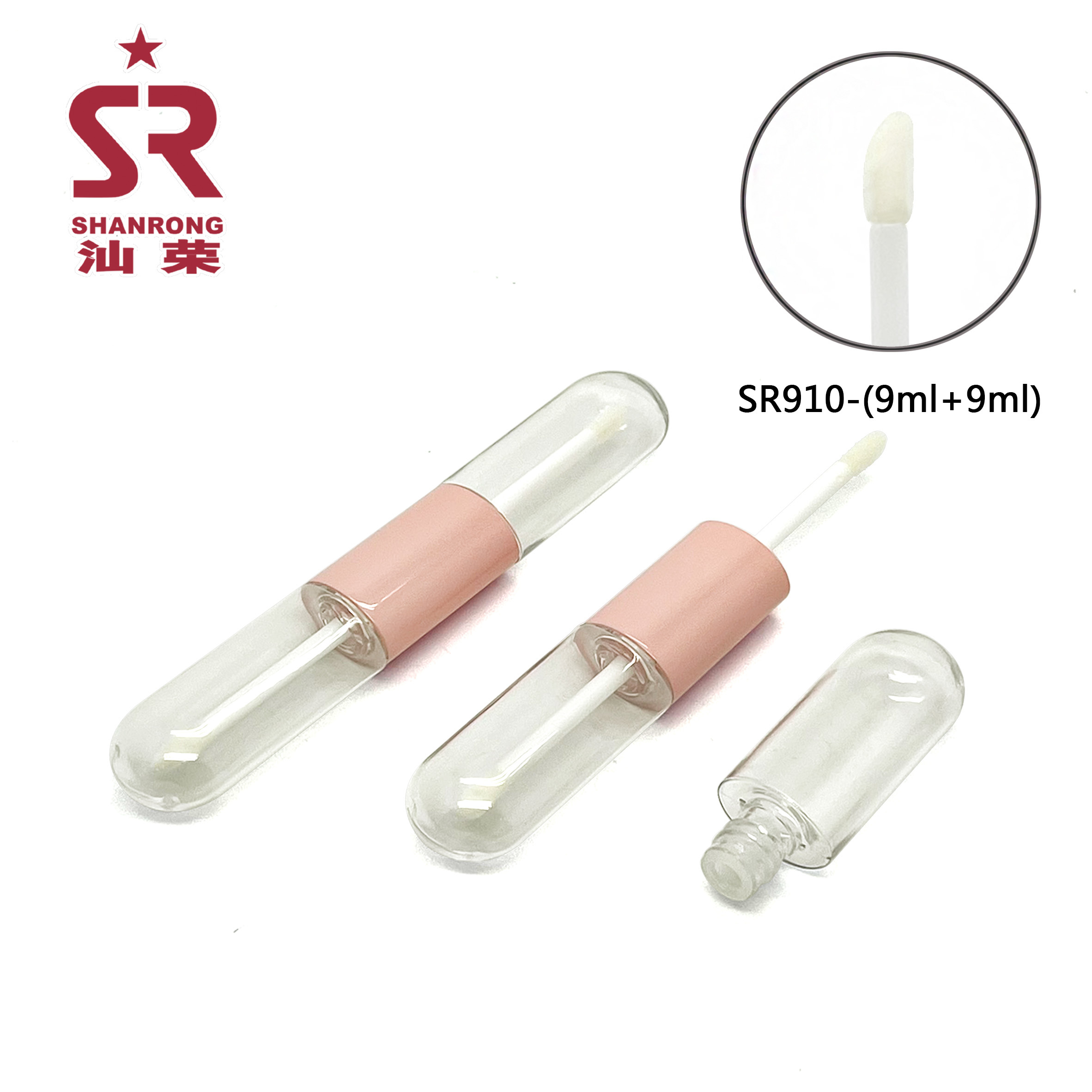 SR910 9ml+9ml 双头唇彩管 唇釉口红管
