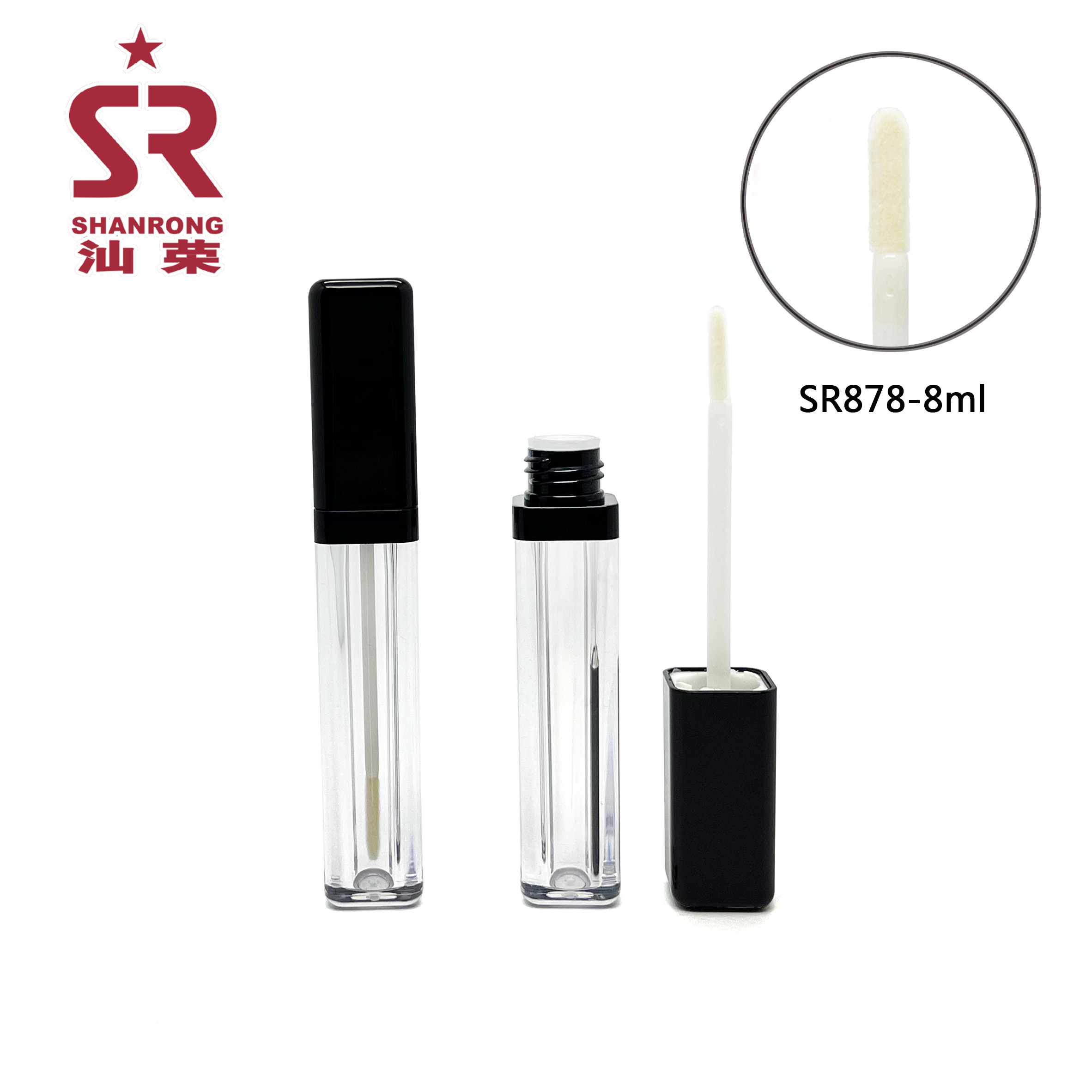 SR878 8ml 方形透明唇釉瓶 唇彩管包材