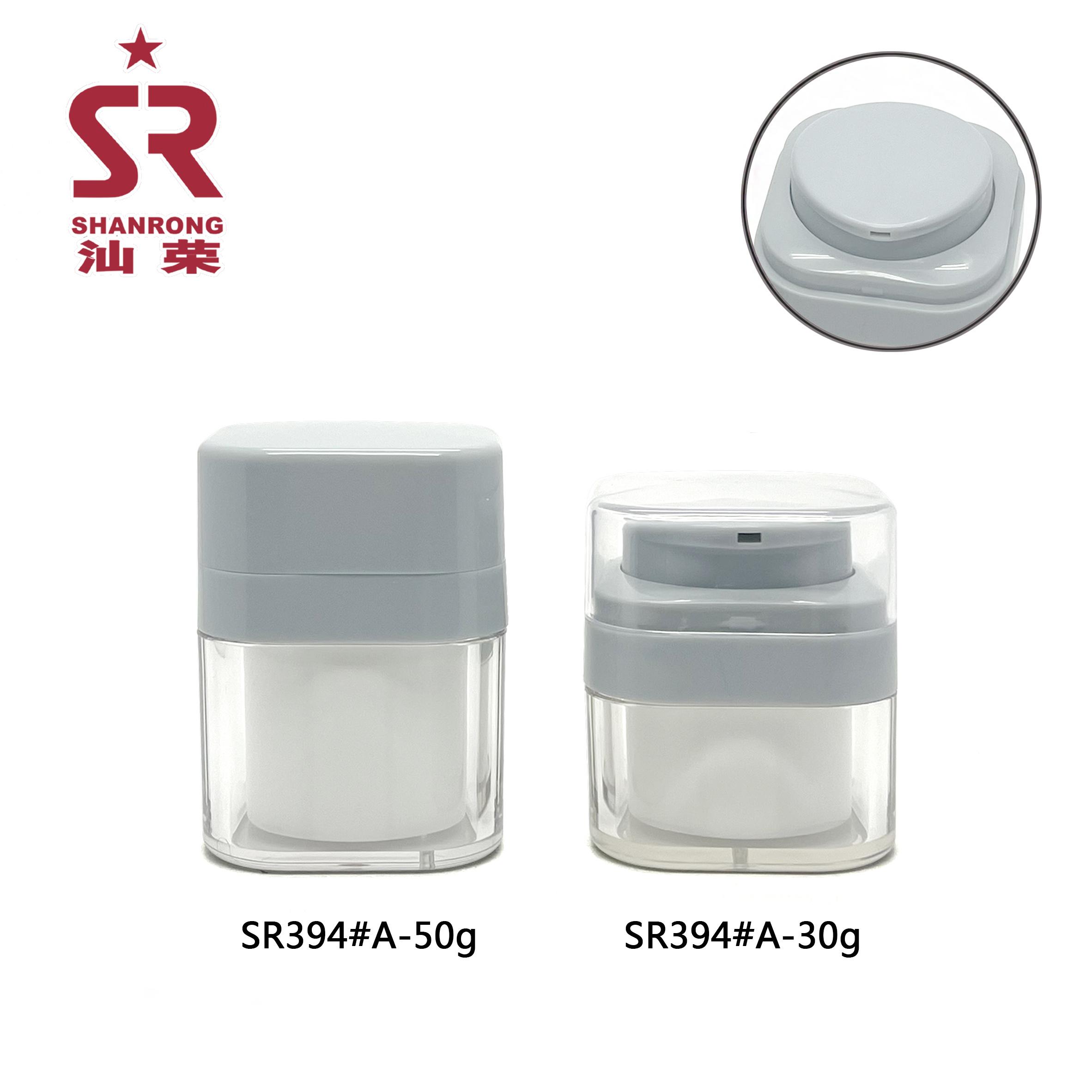 SR394#A 50g 30g 真空乳霜瓶 透明膏霜面霜瓶