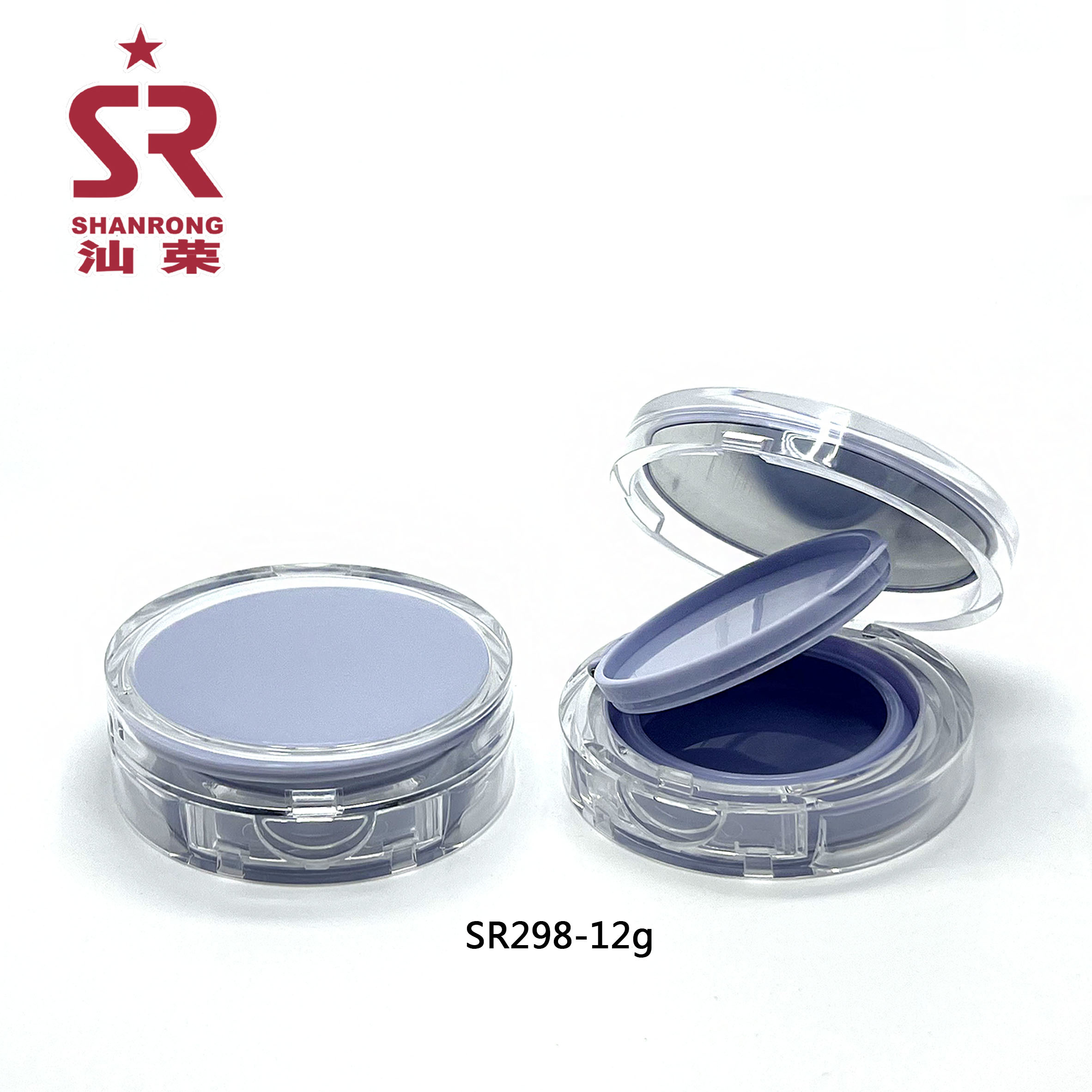 SR298 12g 圆形透明厚壁气垫粉饼盒 气垫BB霜CC霜粉底液盒