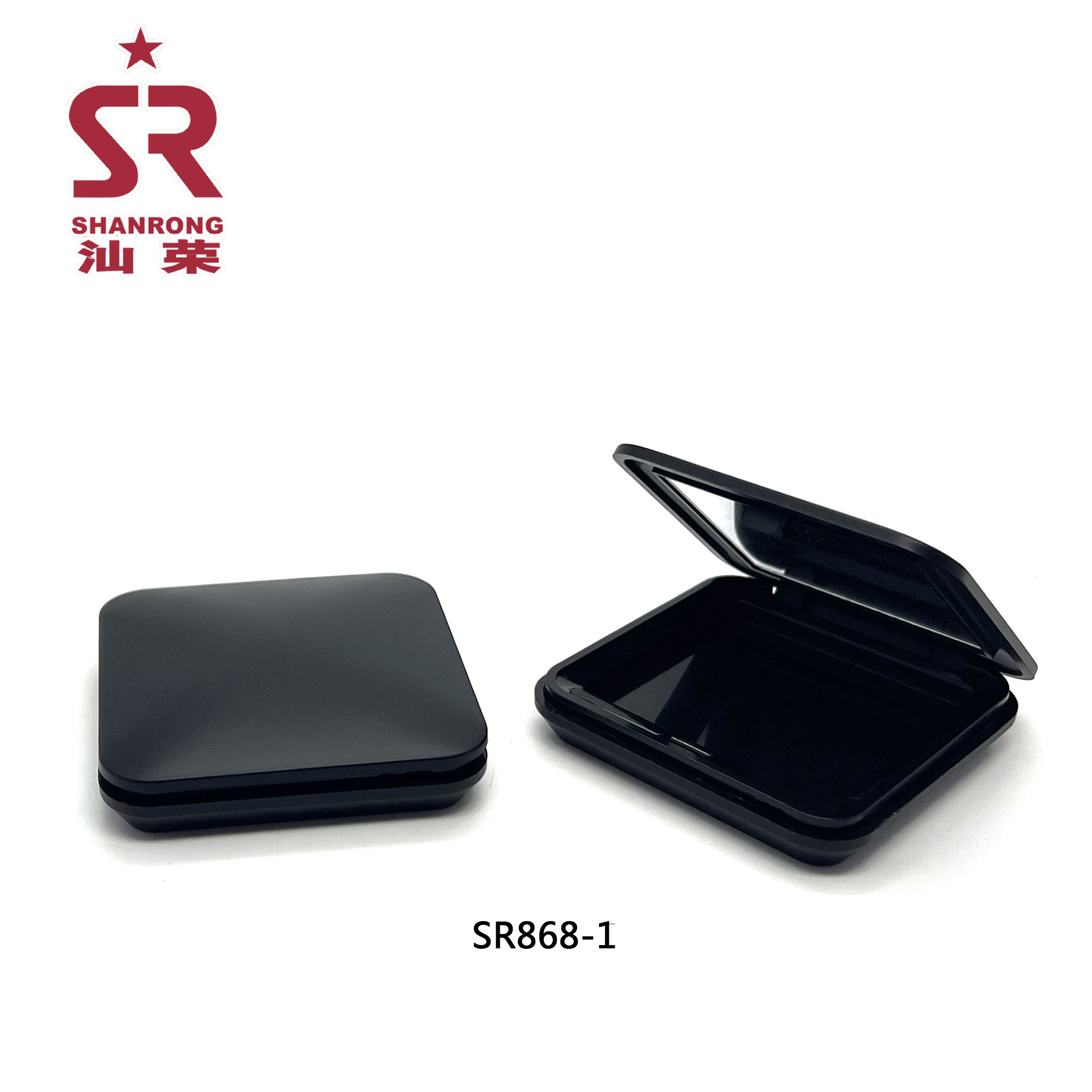 SR868-1 方形单格粉饼盒 高光腮红盒蜜粉盒