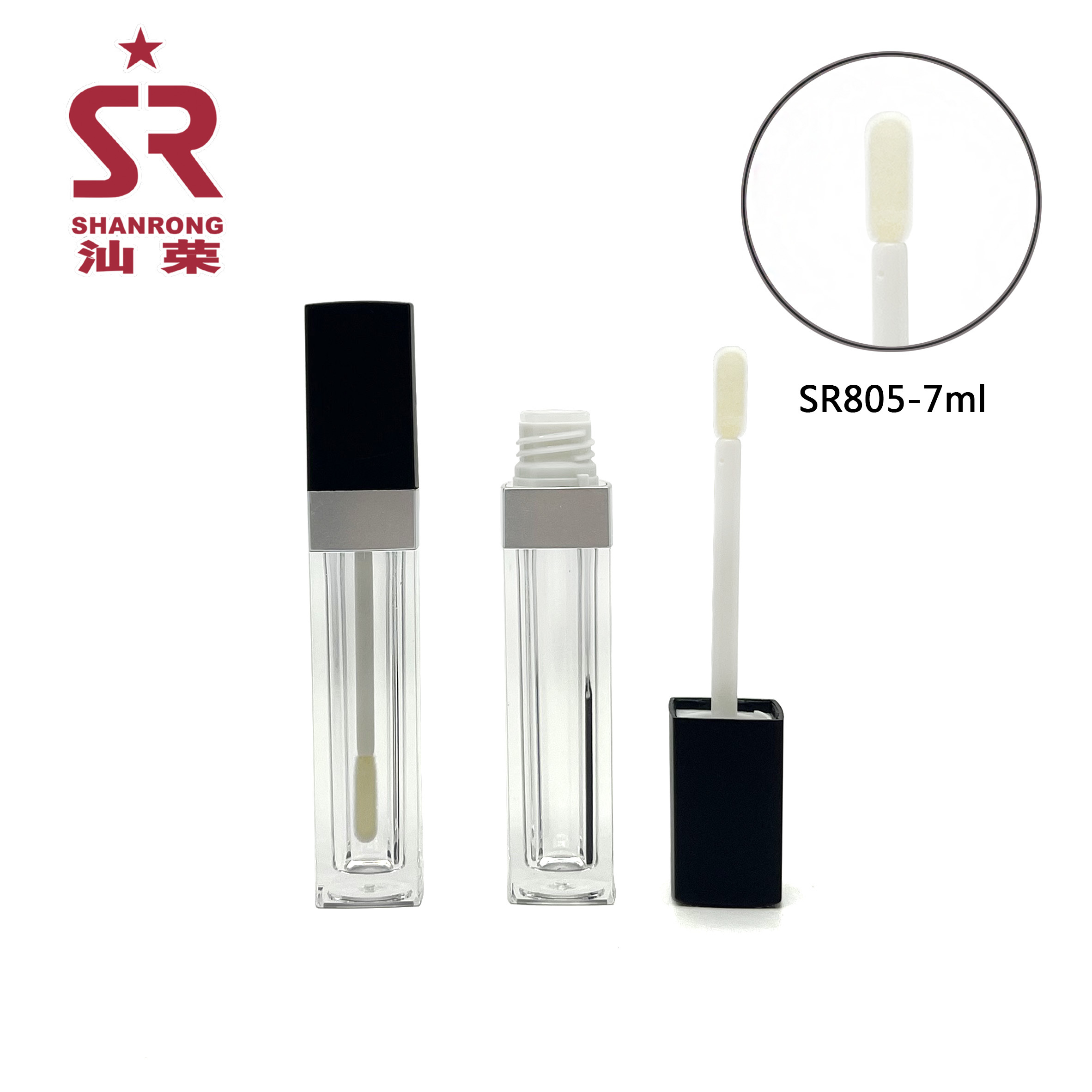 SR805 名称：唇彩管 编号：SR804  容量：6ml 工艺：注塑 材质：塑料（ABS、PP、AS）