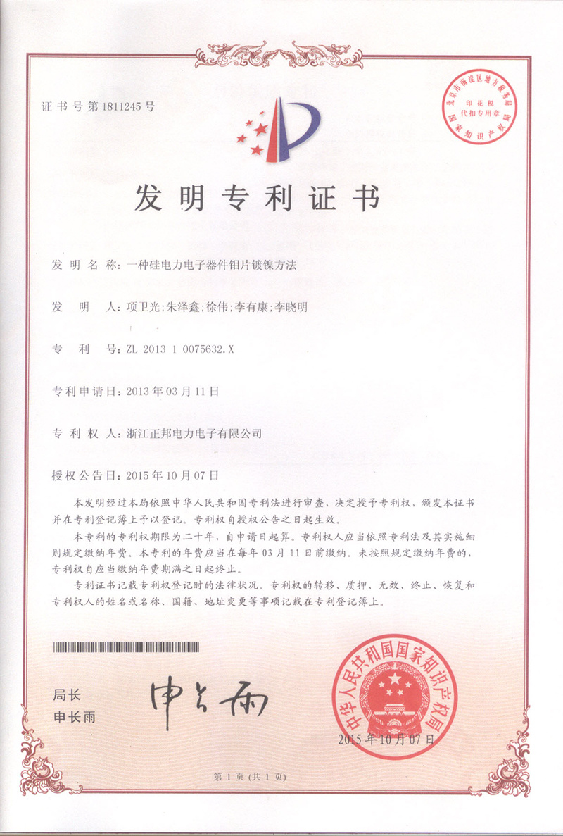 一种硅电力电子器件钼片镀镍方法